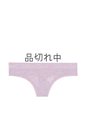 画像1: 【Victoria's Secret/ヴィクトリアシークレット】Script Logo Thong Panty ショーツ(XS)：パープル