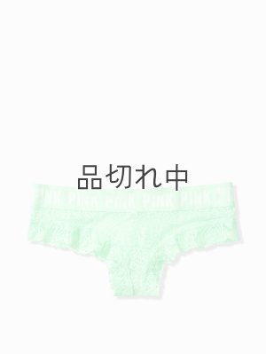 画像1: 【Victoria's Secret PINK/ヴィクトリアシークレットピンク】Lace Logo Cheekster ショーツ(XS)：ミント