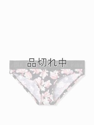 画像1: 【Victoria's Secret PINK/ヴィクトリアシークレットピンク】Logo Bikini ショーツ(XS)：ブラック/フラワー