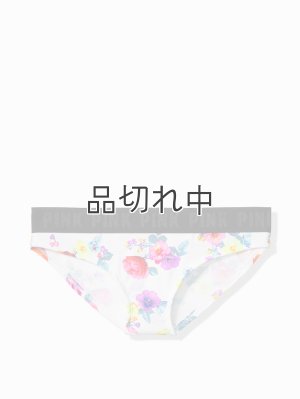 画像1: 【Victoria's Secret PINK/ヴィクトリアシークレットピンク】Logo Bikini ショーツ(XS)：ホワイト/フラワー