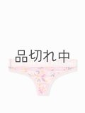 【Victoria's Secret PINK/ヴィクトリアシークレットピンク】Lace Logo Thong ショーツ(XS)：ローズフローラル