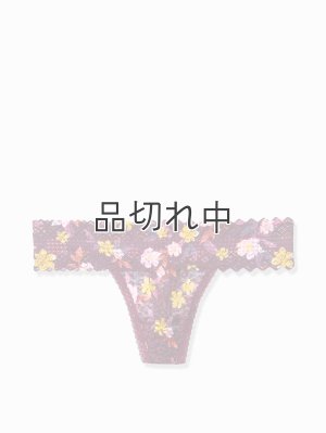 画像1: 【Victoria's Secret PINK/ヴィクトリアシークレットピンク】So Soft Lace Thong ショーツ(XS)：ルーシャスプラムフローラル