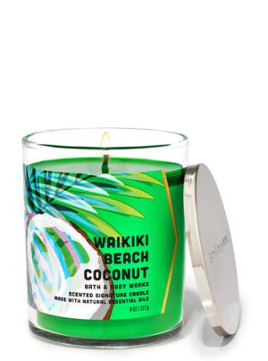 画像1: 【Bath&BodyWorks】シグネチャー1-wickキャンドル（8oz）：ワイキキビーチココナッツ