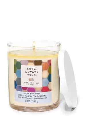 画像1: 【Bath&BodyWorks】シグネチャー1-wickキャンドル（8oz）：Love Always Wins