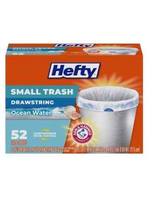 画像1: 【Hefty】香り付きゴミ袋★4ガロン(15.1L)×52枚：オーシャンウォーター(ひも付き)