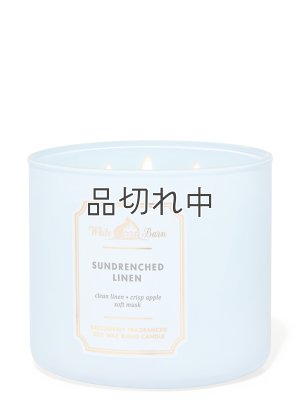 画像1: 【Bath&BodyWorks】3-wickキャンドル（14.5oz）：サンドレンチドリネン