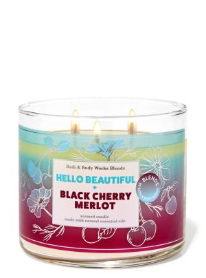 画像1: 【Bath&BodyWorks】3-wickキャンドル（14.5oz）：ハロービューティフル＆ブラックチェリーメルロー