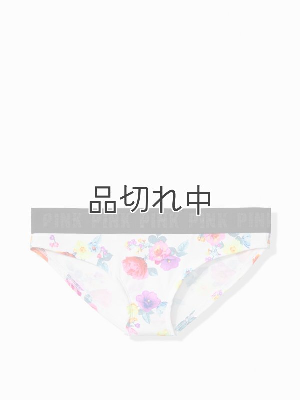 画像1: 【Victoria's Secret PINK/ヴィクトリアシークレットピンク】Logo Bikini ショーツ(XS)：ホワイト/フラワー