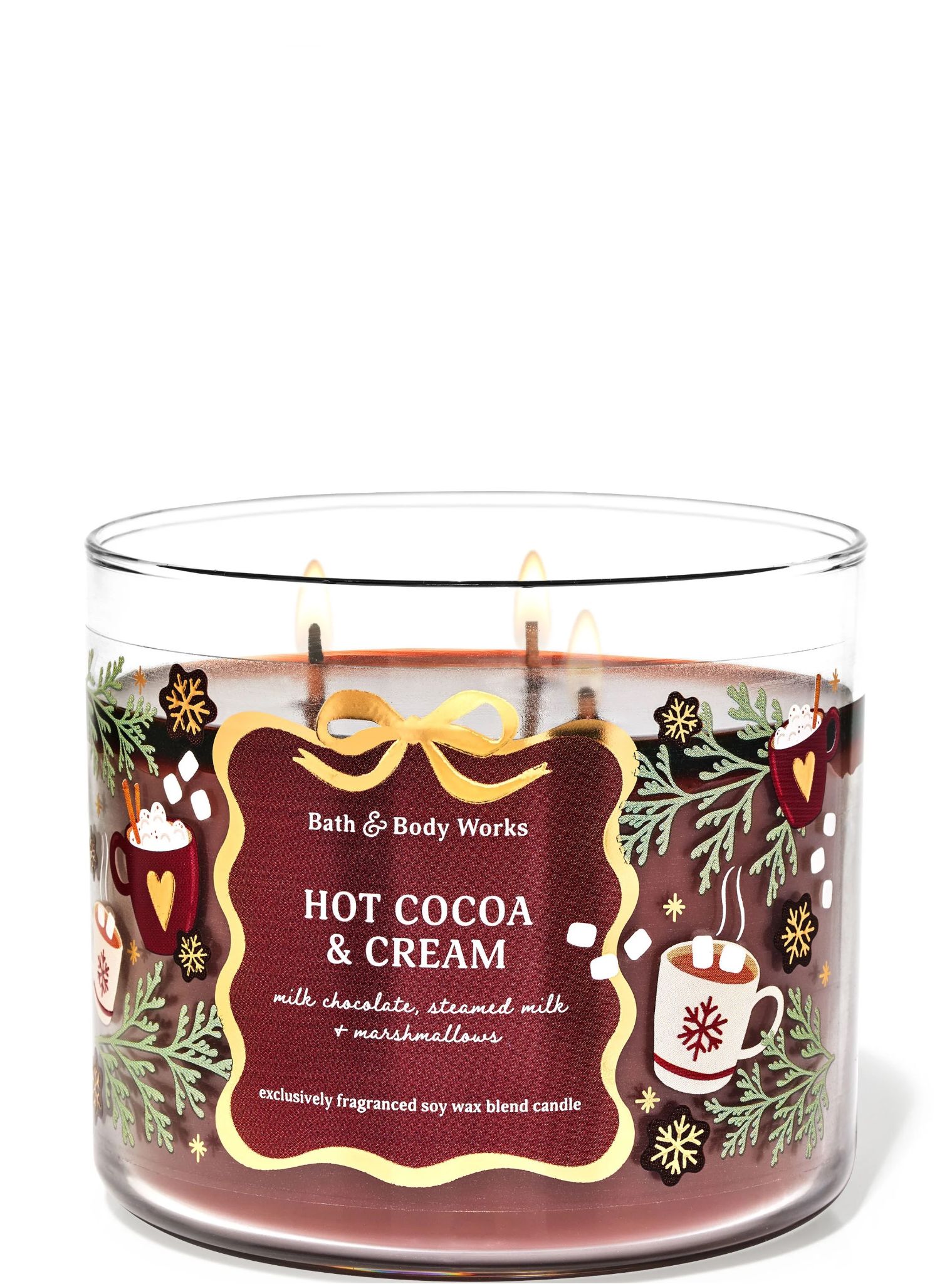 画像1: 【Bath&BodyWorks】3-wickキャンドル（14.5oz）：ホットココア＆クリーム