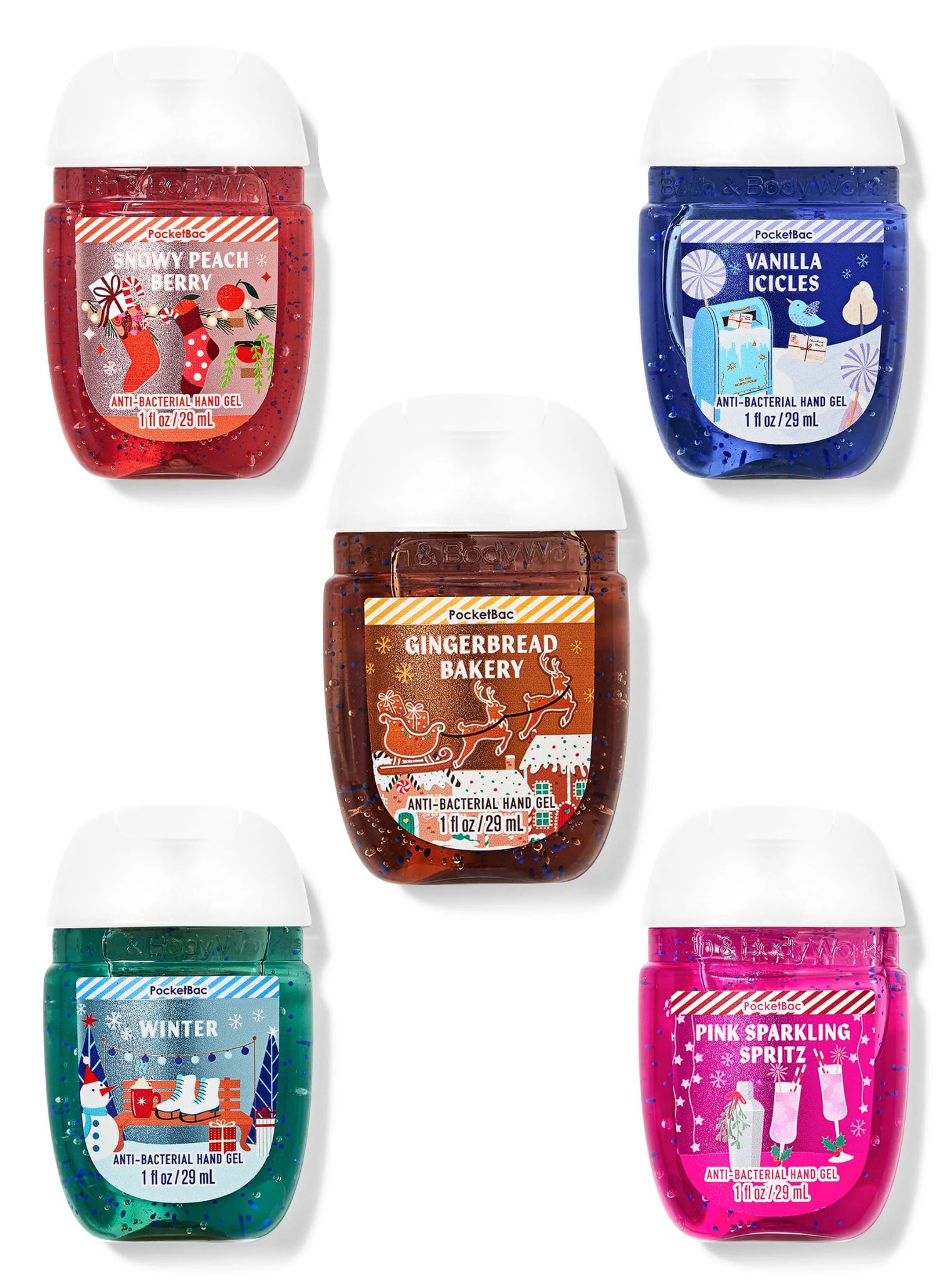 画像1: 【Bath&BodyWorks】セットでお得☆ミニ抗菌ハンドジェル5個セット：Merry Mingle